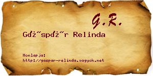 Gáspár Relinda névjegykártya